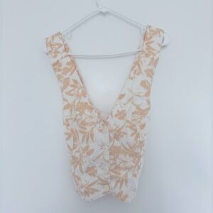 A&F Linen Blend Vest Set Top